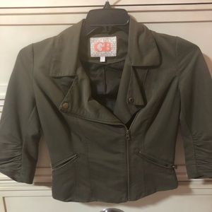 Dark green crop jacket